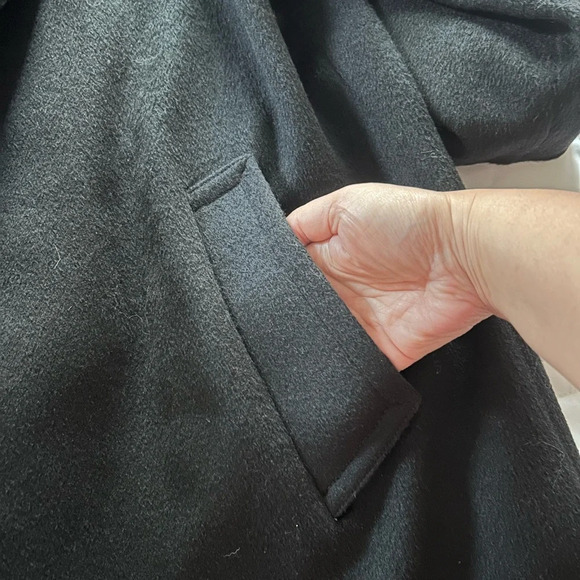 Vintage Jonathan Michael Black Long Wool velvet shawl collar Dress Coat - Picture 4 of 10